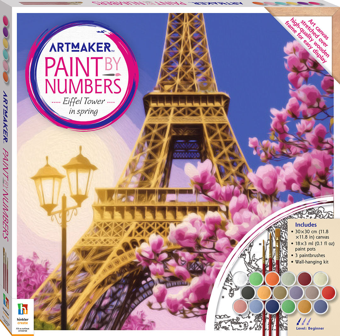 Art Maker Paint By Numbers Canvas Eiffel Tower in Spring